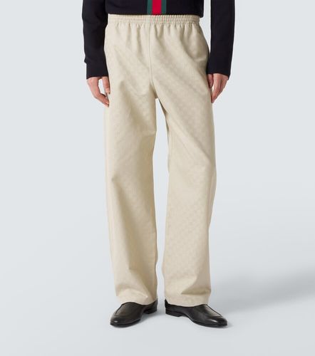 Pantalones rectos de lona GG de algodón - Gucci - Modalova