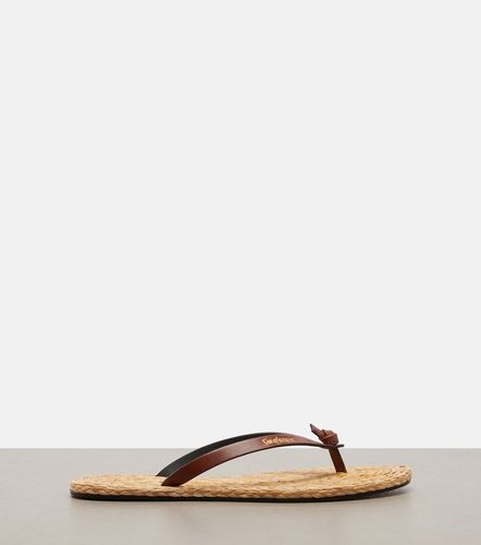 Pool leather-trimmed thong sandals - Saint Laurent - Modalova