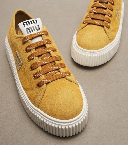 Miu Miu Sneakers platform in suede - Miu Miu - Modalova