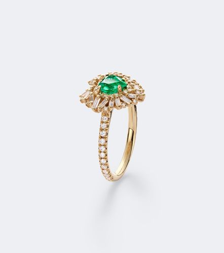 Kt ring with emerald and diamonds - Suzanne Kalan - Modalova