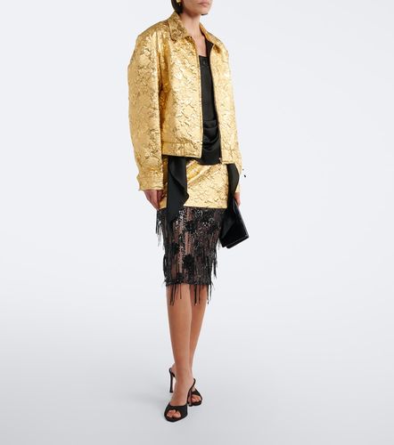 Embroidered draped satin camisole - Jacques Wei - Modalova