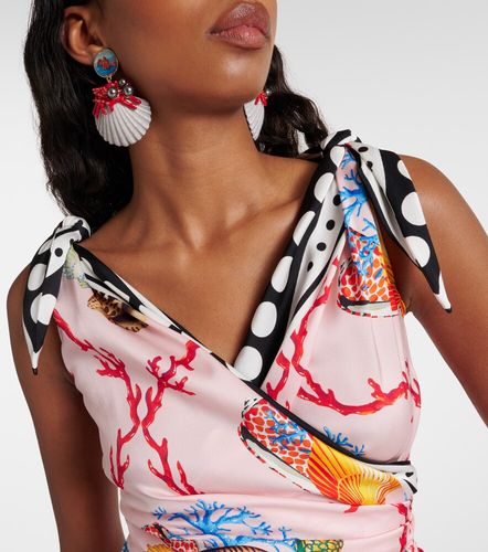 Abito corto Capri in misto seta con stampa - Dolce&Gabbana - Modalova