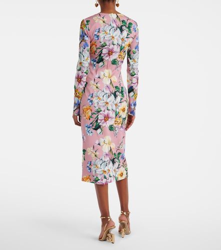 Floral silk-blend midi dress - Dolce&Gabbana - Modalova