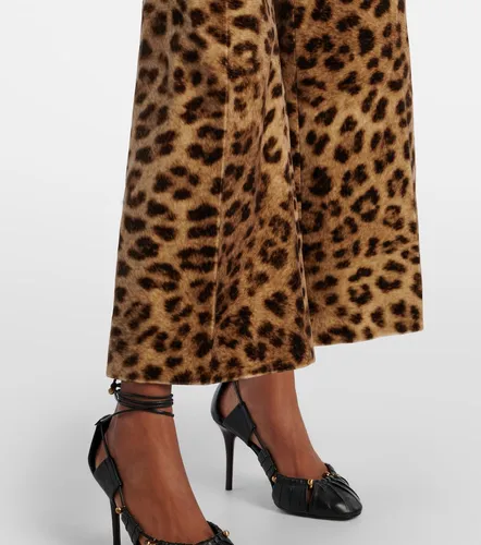 Leopard-print cotton velvet flared pants - Chloe - Modalova