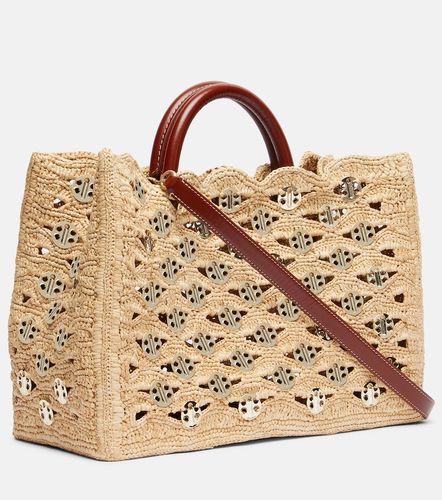 Embellished raffia tote bag - Rabanne - Modalova