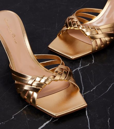 Woven metallic leather mules - Gianvito Rossi - Modalova