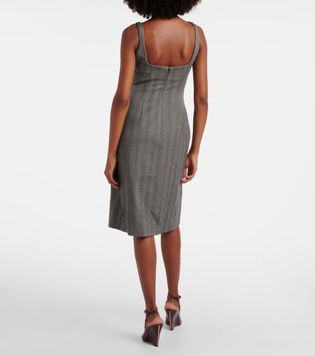 Chevron wool-blend midi dress - Ferragamo - Modalova