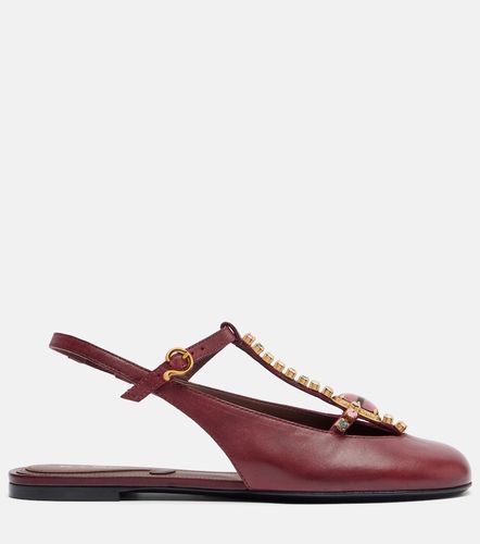 Embellished leather slingback flats - Etro - Modalova