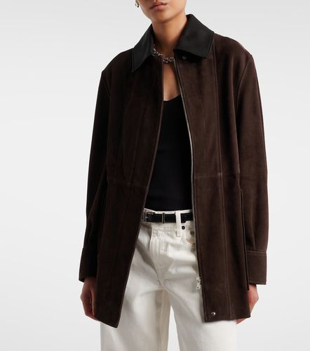 Grange leather-trimmed suede jacket - Nour Hammour - Modalova