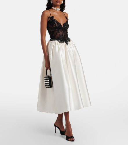 Midikleid aus Taft und Spitze - Self-Portrait - Modalova