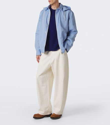 Giacca in popeline di misto cotone a righe - Sacai - Modalova