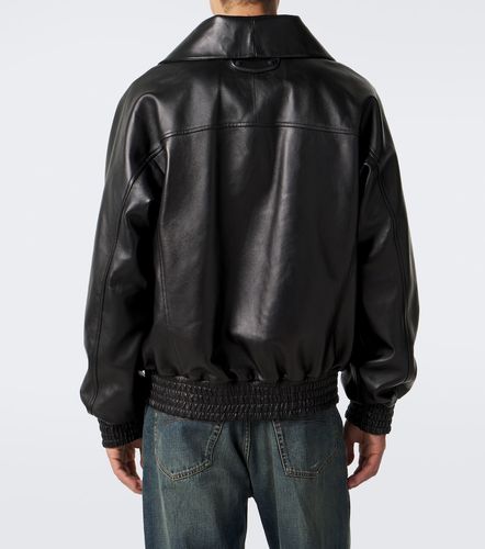 Balenciaga Bomber in pelle con logo - Balenciaga - Modalova