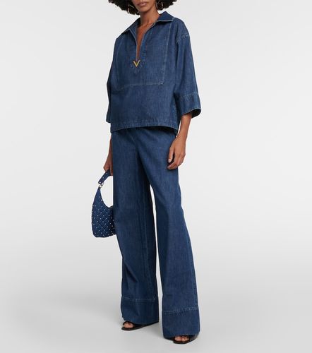 Jeans a gamba larga in chambray - Valentino - Modalova