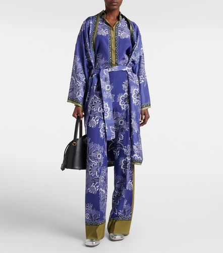 Pantaloni a gamba larga e vita alta in seta - Etro - Modalova