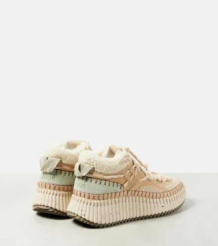 Nama shearling-lined suede sneakers - Chloe - Modalova