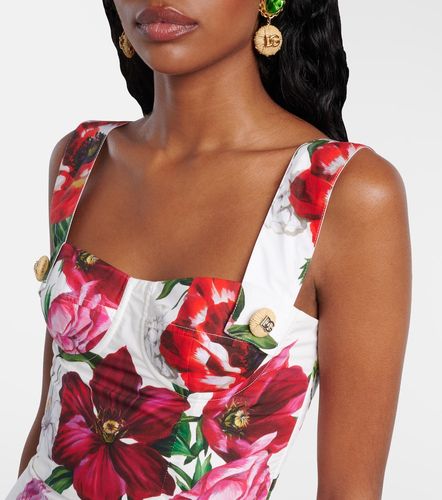 Vestido bustier de popelín de algodón - Dolce&Gabbana - Modalova