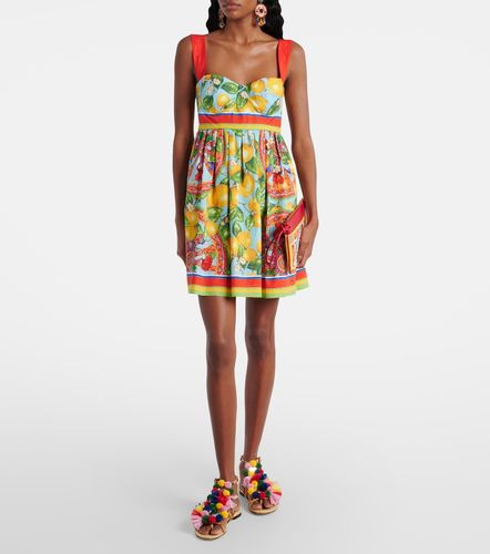 Vestido corto de algodón estampado - Dolce&Gabbana - Modalova