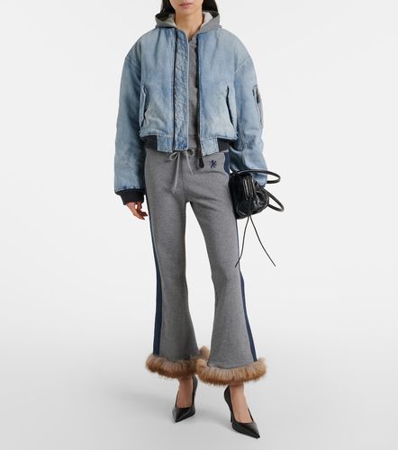 Cropped denim bomber jacket - Balenciaga - Modalova