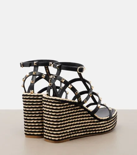 Alpargatas con cuña Rockstud de piel - Valentino Garavani - Modalova
