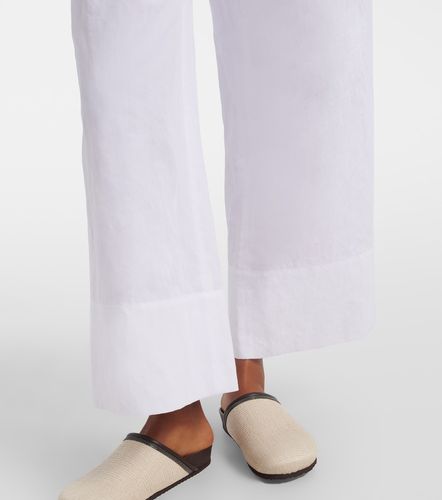 Pantaloni a gamba larga in lino e cotone - Brunello Cucinelli - Modalova
