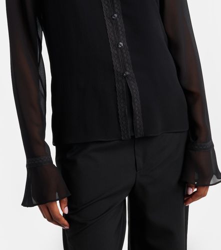 Camisa de georgette de seda con encaje - Gucci - Modalova