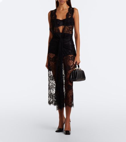 Vestido midi de encaje floral drapeado - Dolce&Gabbana - Modalova