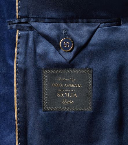 Blazer monopetto in velluto di cotone - Dolce&Gabbana - Modalova