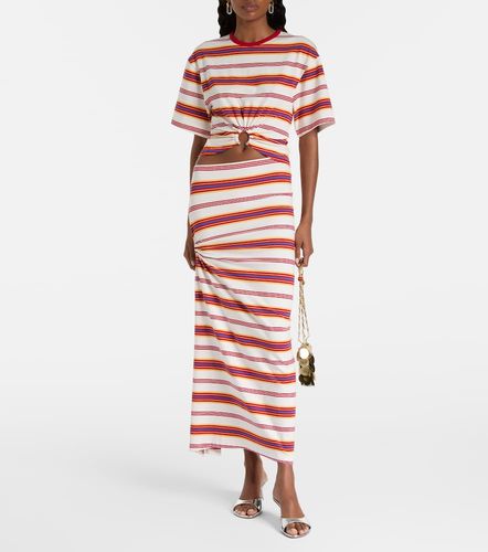 T-shirt in misto cotone a righe - Rabanne - Modalova