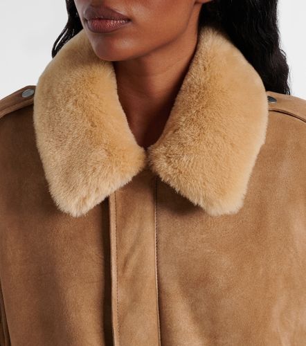 Shearling-trimmed suede jacket - Prada - Modalova