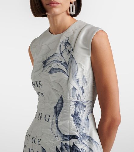 Vestido midi de sarga de satén estampado - Erdem - Modalova
