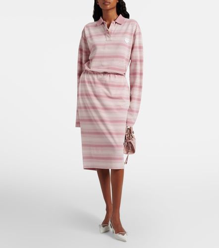 Falda tubo de piqué de algodón a rayas - Prada - Modalova