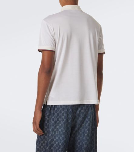 Polo Web Stripe in jersey di seta - Gucci - Modalova
