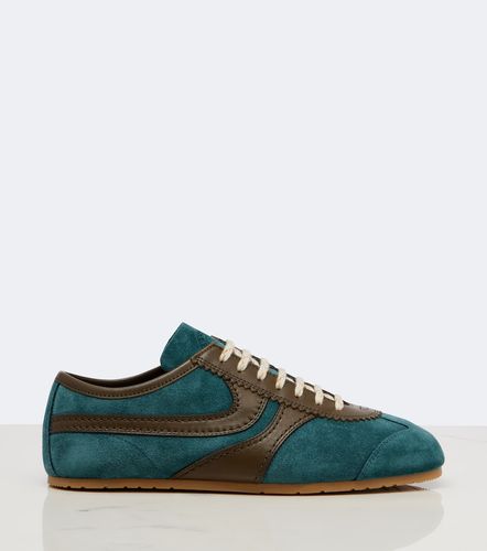 Leather-trimmed suede sneakers - Dries Van Noten - Modalova