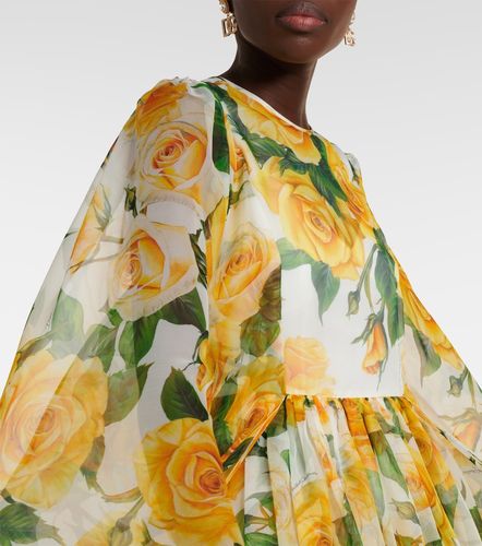 Miniabito in chiffon di seta con stampa - Dolce&Gabbana - Modalova