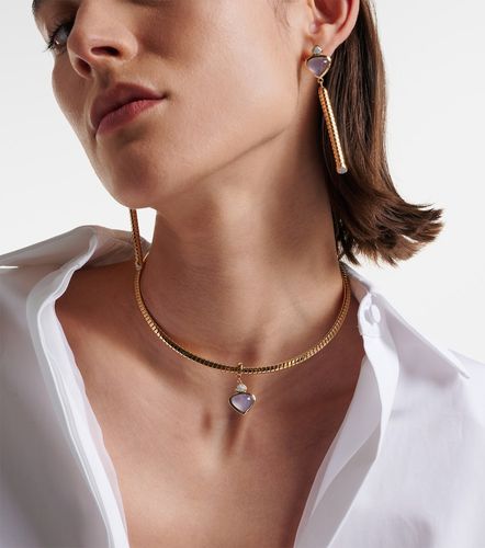 Collana Trisolina in 18kt con calcedonio e diamanti - Marina B - Modalova