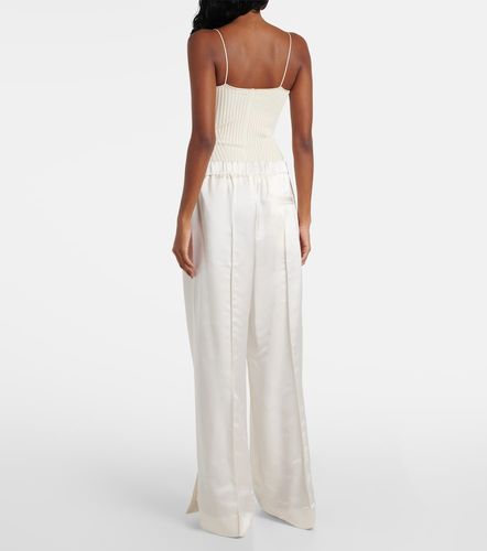 Pantaloni a gamba larga e vita alta in satin - Jil Sander - Modalova
