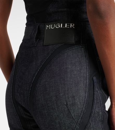 Mugler Jeans cropped con mesh - Mugler - Modalova