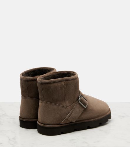 Stivaletti in suede foderato in shearling - Brunello Cucinelli - Modalova