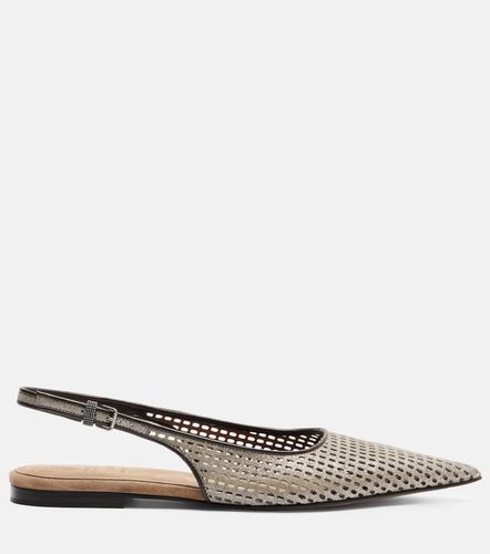 Monili leather slingback ballet flats - Brunello Cucinelli - Modalova