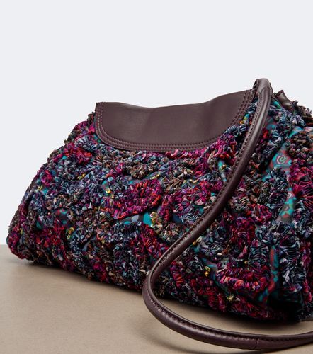 Small embellished leather-trimmed clutch - Dries Van Noten - Modalova