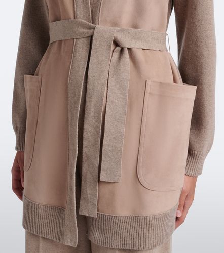 Cardigan in lana e cashmere con suede - Max Mara - Modalova