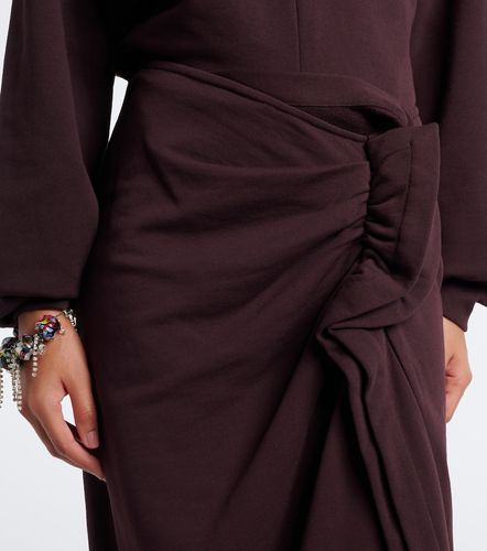 Gonna midi in jersey di cotone con volant - Dries Van Noten - Modalova