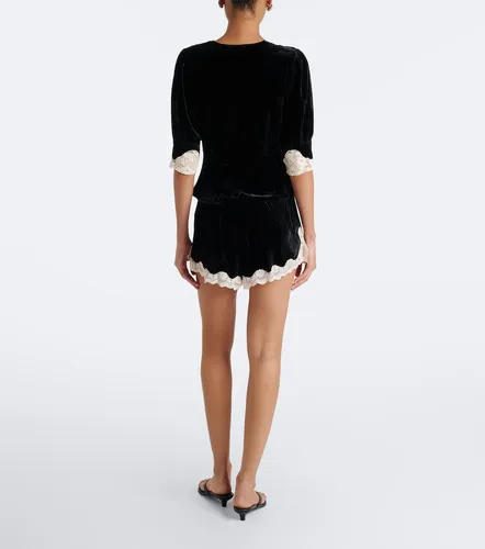 Shorts Lealia de terciopelo con encaje - Rixo - Modalova