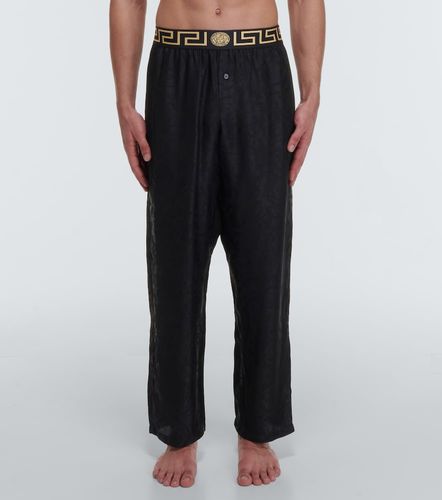Pantaloni pigiama Barocco in twill - Versace - Modalova