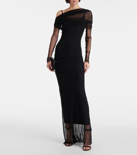 Veiled off-shoulder silk tulle gown - Christopher Esber - Modalova
