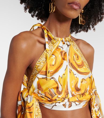 Top Majolica de satén de seda - Dolce&Gabbana - Modalova