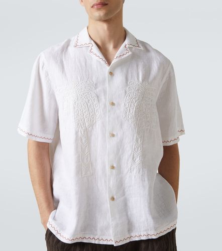 Camicia bowling Flavio in lino con ricamo - Frescobol Carioca - Modalova