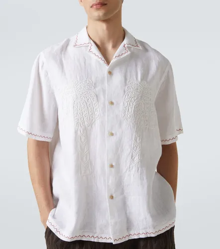 Camisa bowling Flavio de lino bordada - Frescobol Carioca - Modalova