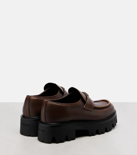 Prada Logo leather platform loafers - Prada - Modalova