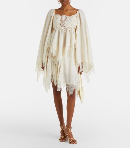 Minigonna con ricamo e pizzo - Blumarine - Modalova